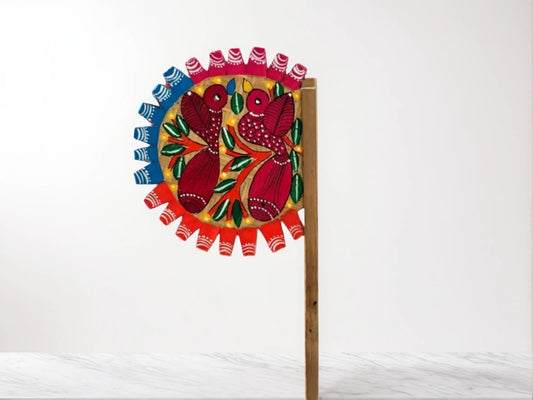 Hand-Painted Pattachitra Bamboo Hand Fan – Traditional Indian Folk Art