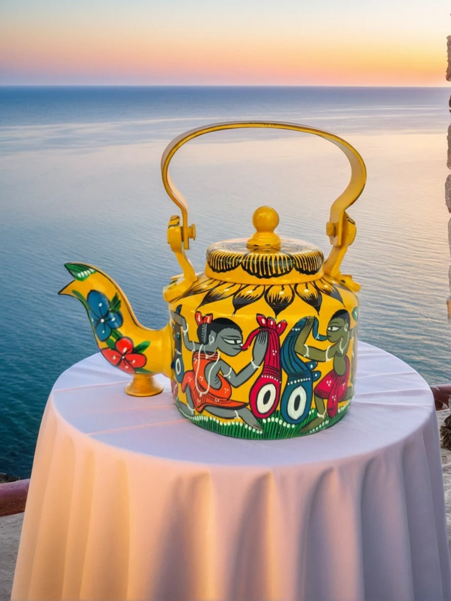 Hand-Painted Pattachitra Kettle – A Timeless Masterpiece