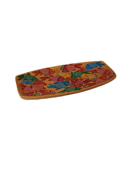 Handmade Pattachitra Fish Design Tray