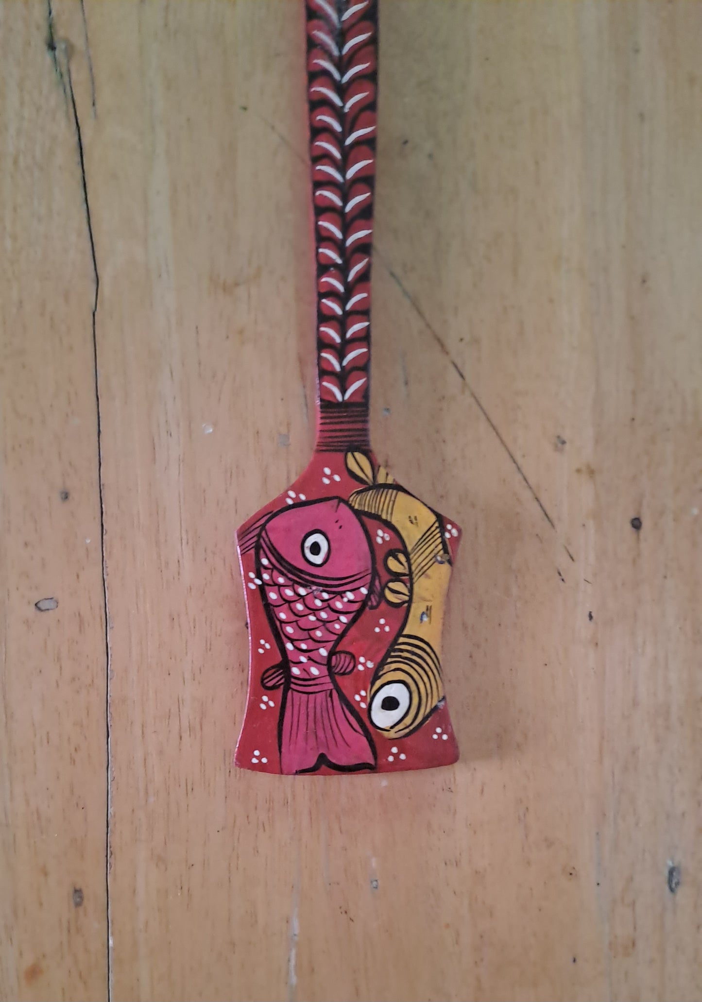 Hand-Painted Wooden Spatula – Pattachitra Art