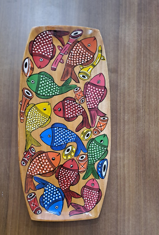 Handmade Pattachitra Fish Design Tray