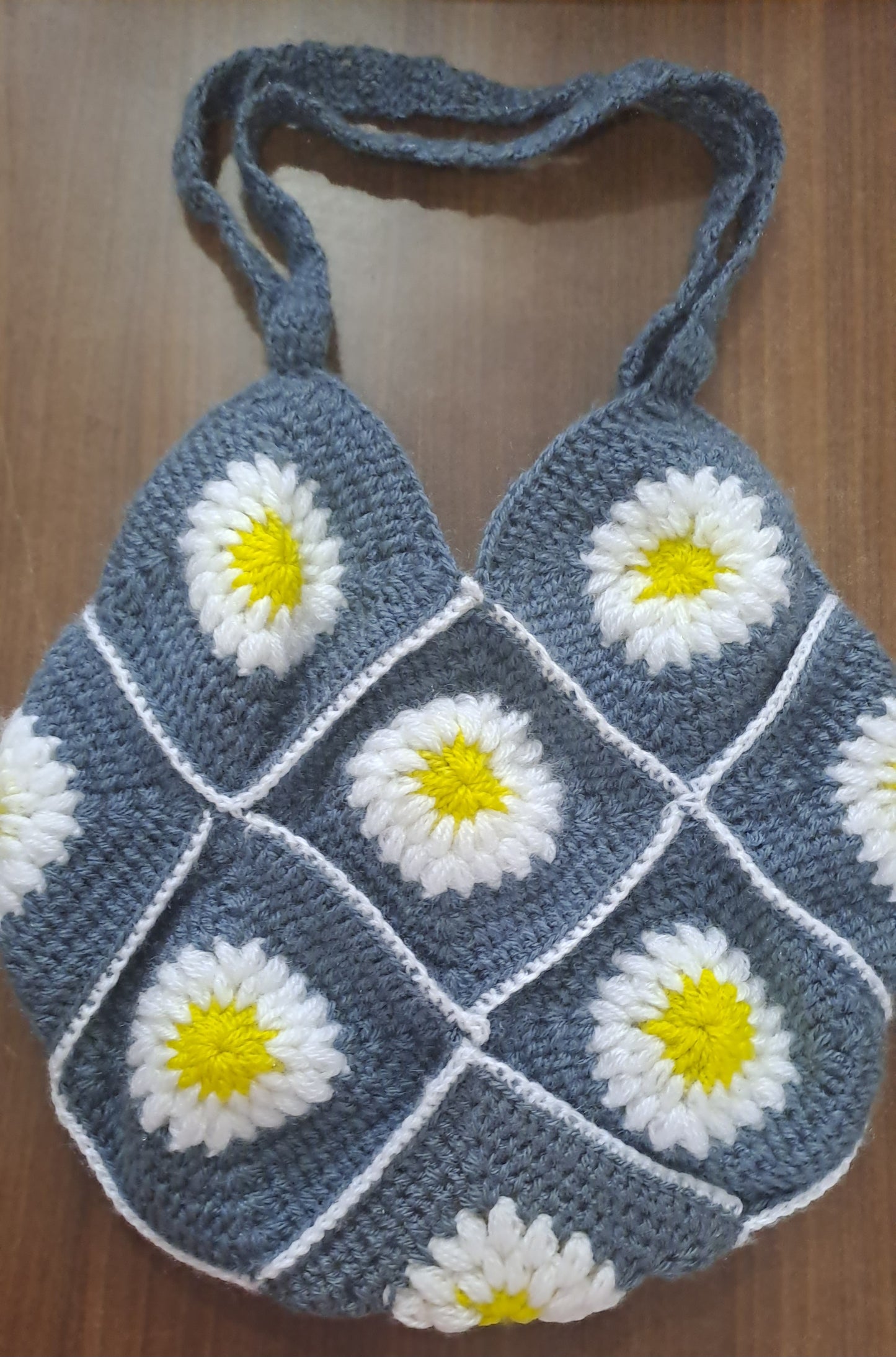 Stylish woolen crochet sling bag