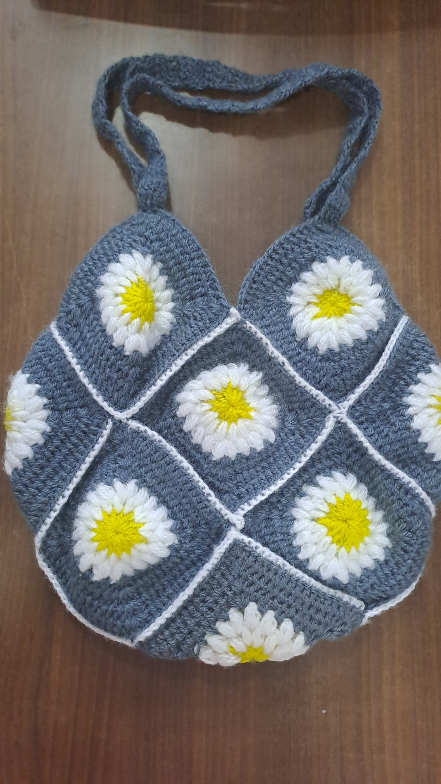 Stylish woolen crochet sling bag