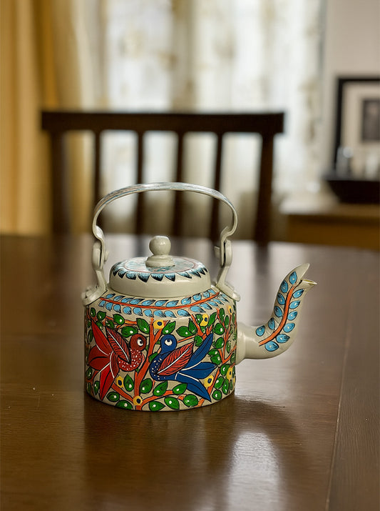 Hand Painted Aluminum Kettle (Grey)