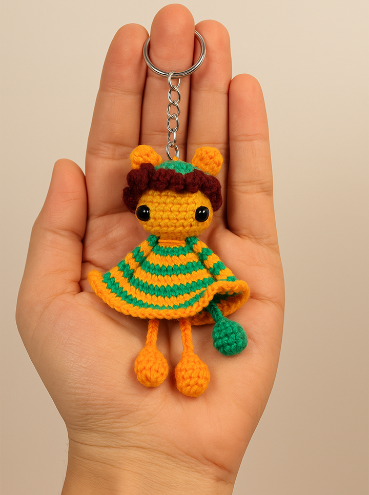 Handmade Crochet Doll Keychain – Cute & Colorful Accessory