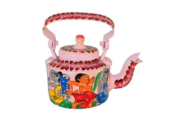 Hand-Painted Traditional Kettle – Folk Art Design