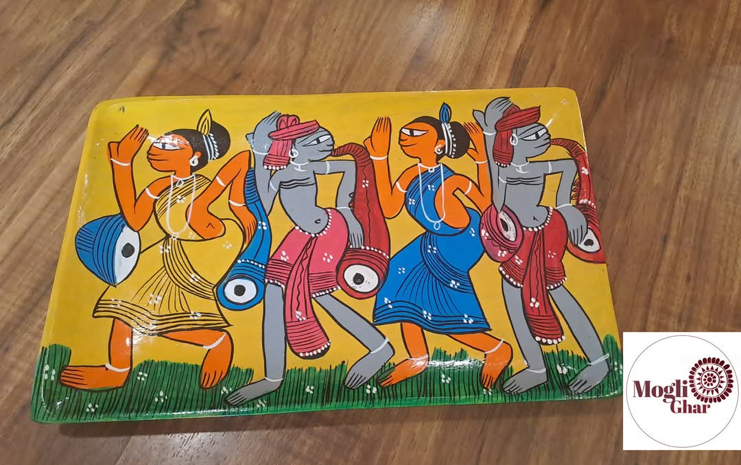 Hand-Painted Wooden Tray – Pattachitra Folk Art