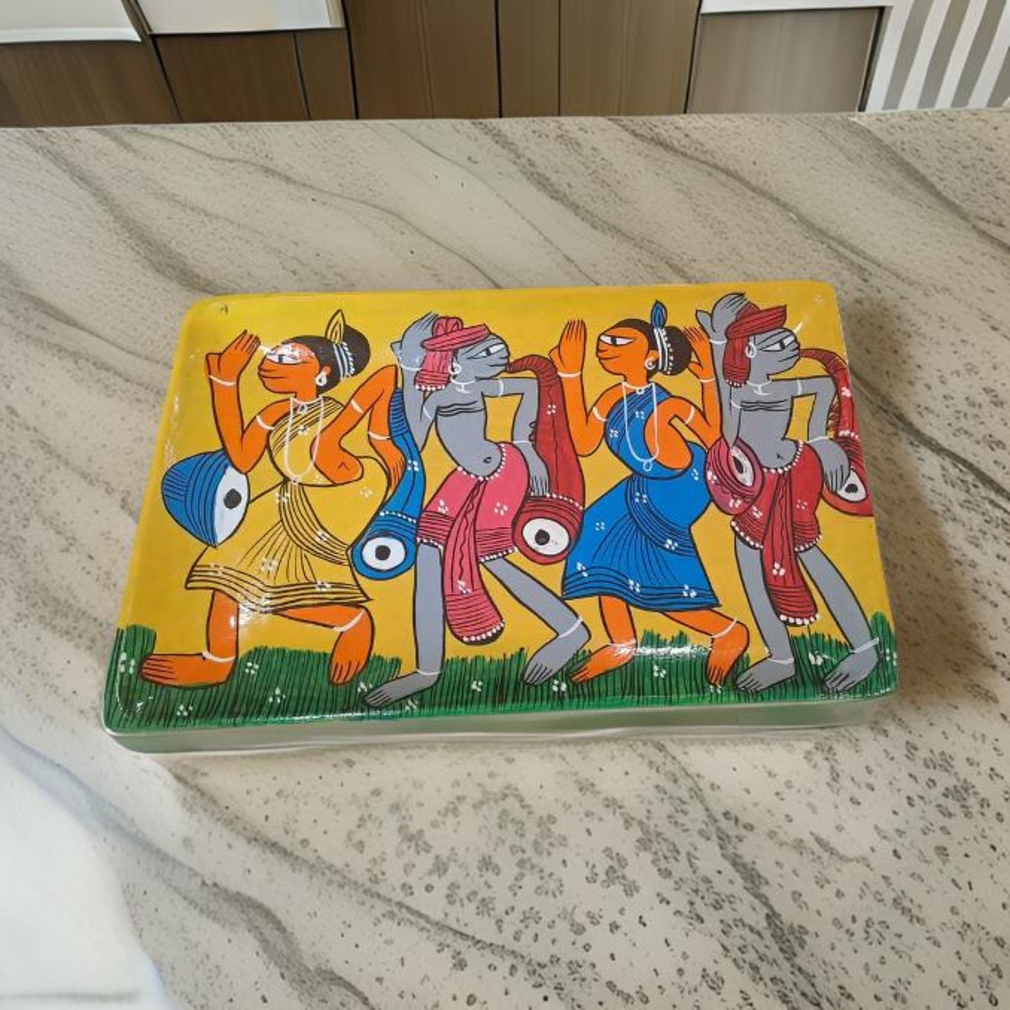 Hand-Painted Wooden Tray – Pattachitra Folk Art