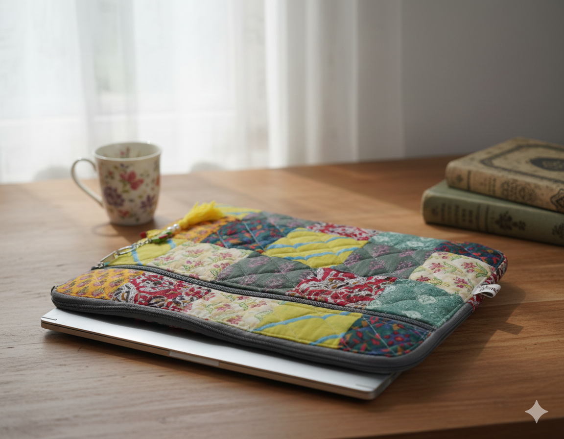 Handmade Quilted Patchwork Laptop Cover
