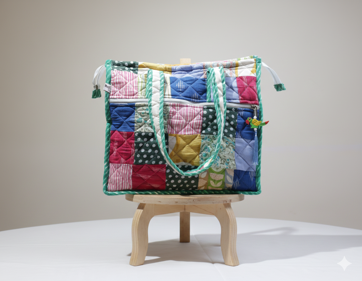 Handmade Patchwork Fabric Carry Bag