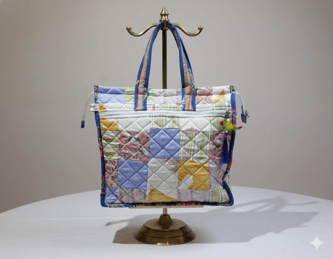 Handmade Quilted Patchwork Tote Bag