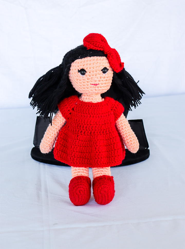 Handmade Crochet Red Riding Hood Doll