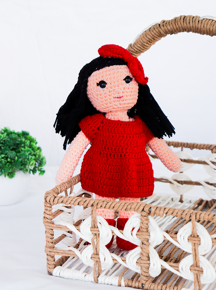 Handmade Crochet Red Riding Hood Doll