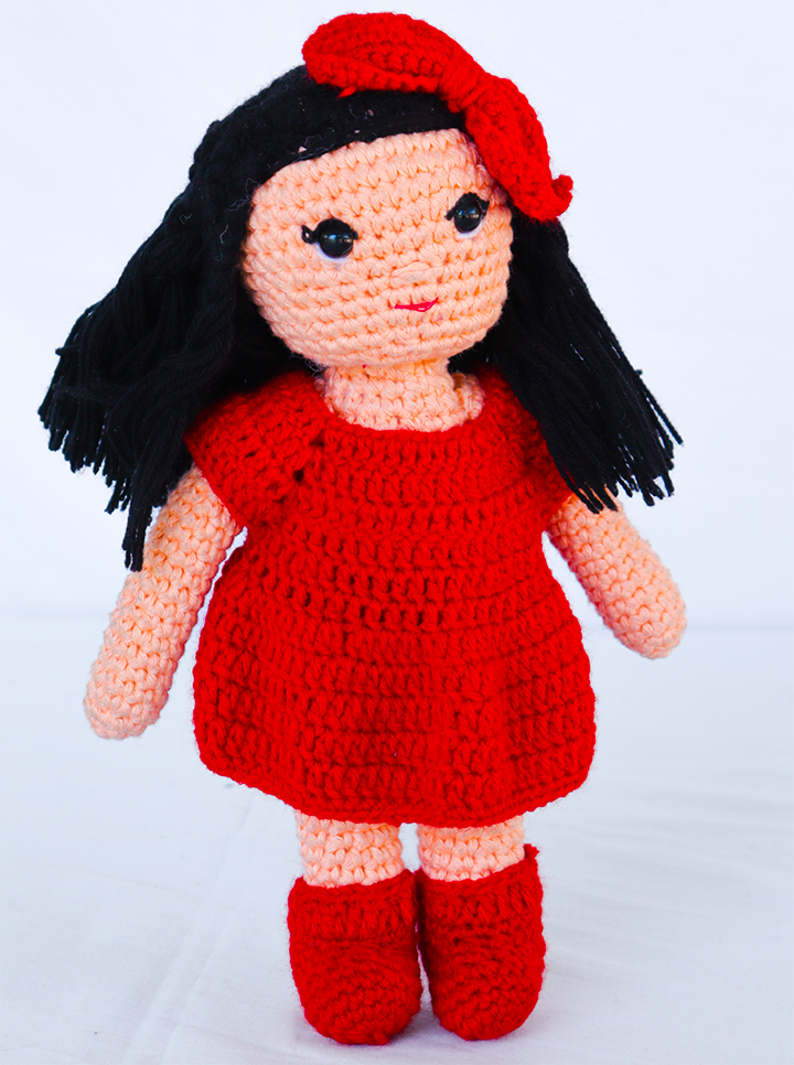 Handmade Crochet Red Riding Hood Doll