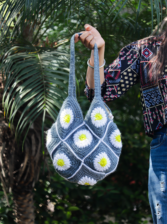 Stylish woolen crochet sling bag