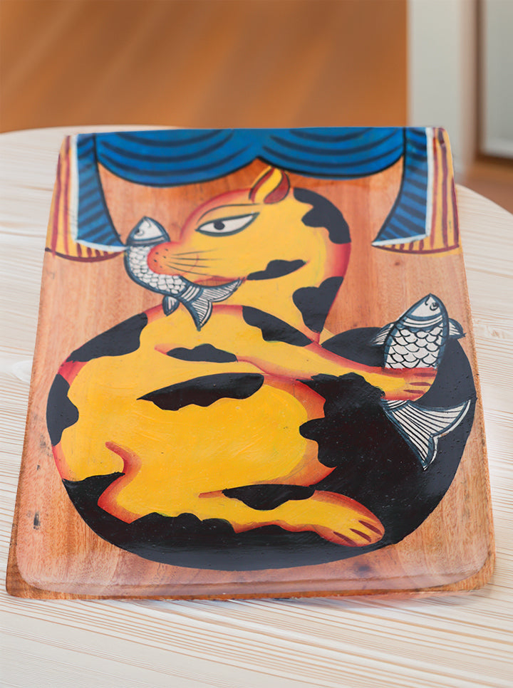 Hand Painted Wooden Wall Hanging (Cat)