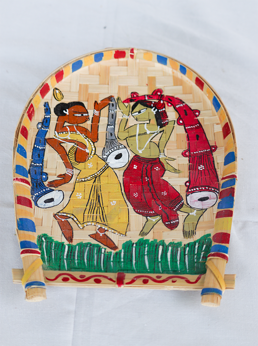 Handmade Pattachitra Bamboo Wall Hanging – Traditional Indian Folk Art Decor