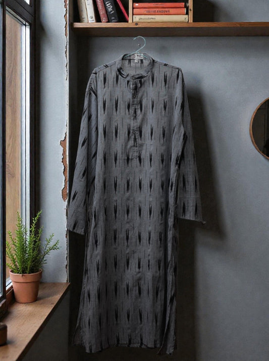 Handmade Grey Ikat Kurti