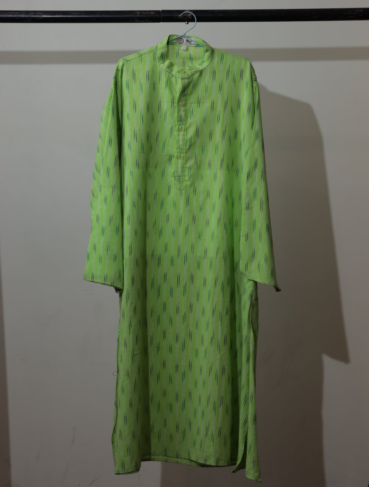 Handmade Lime Green Ikat Kurti