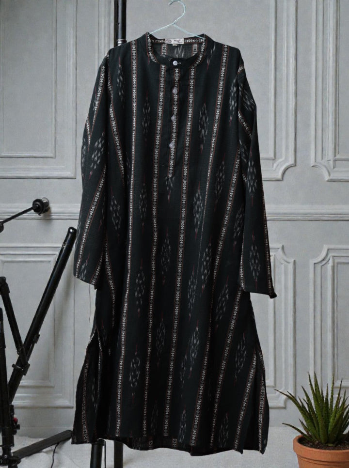 Handmade Black Ikat Kurti