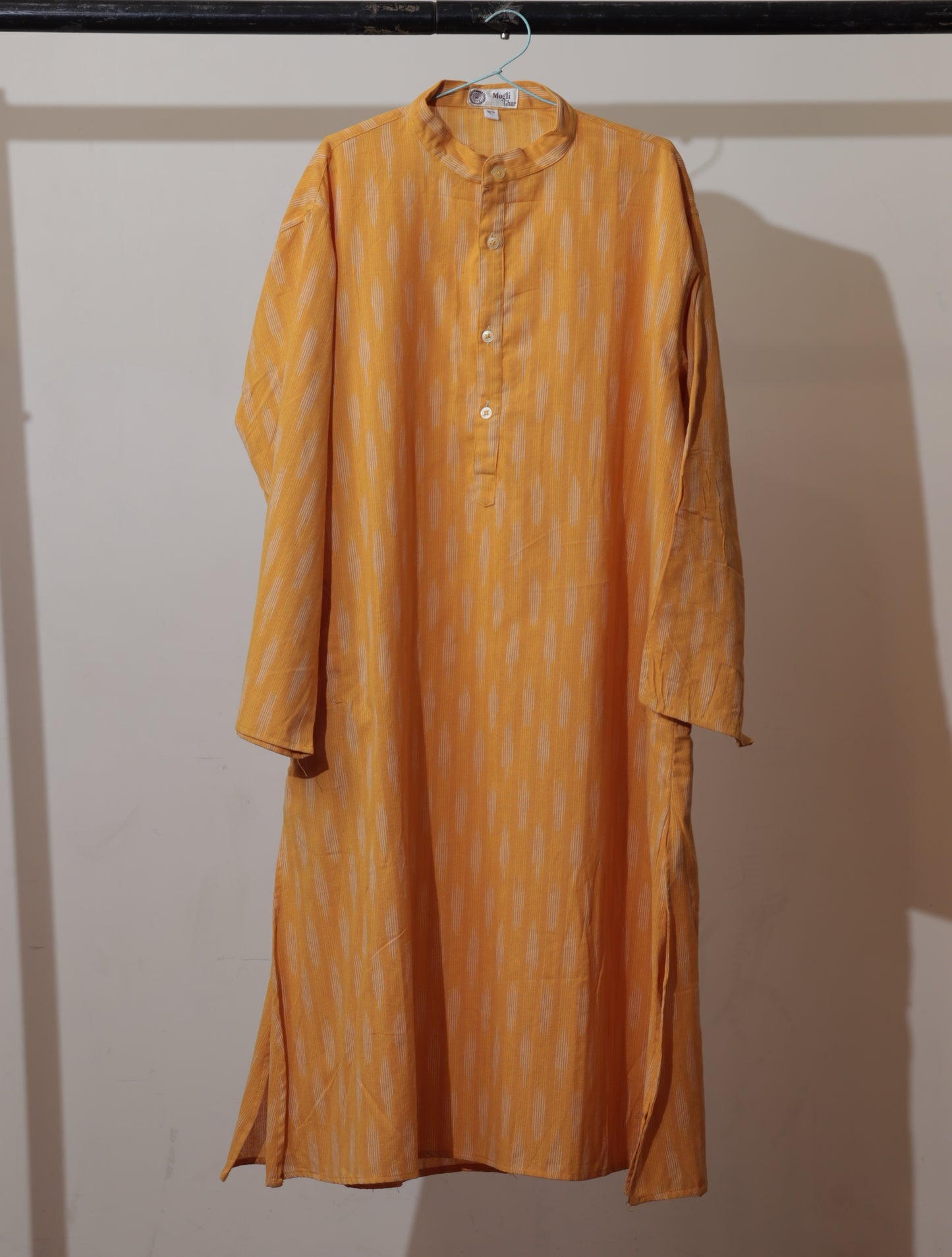 Handmade Yellow Ikat Cotton Kurti – Women