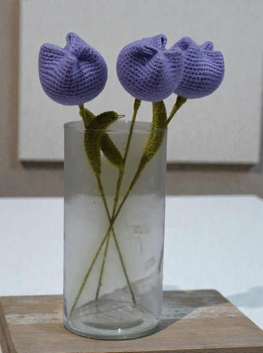 Handmade Crochet Mauve Tulip – Per Piece