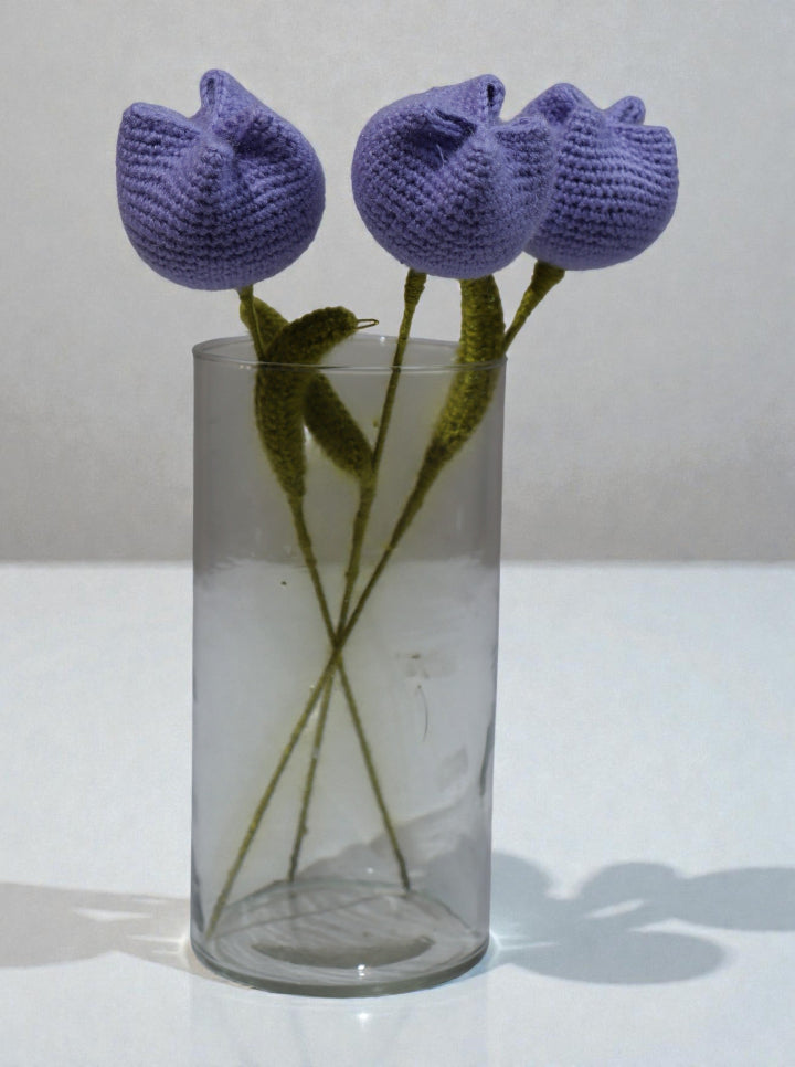 Handmade Crochet Mauve Tulip – Per Piece