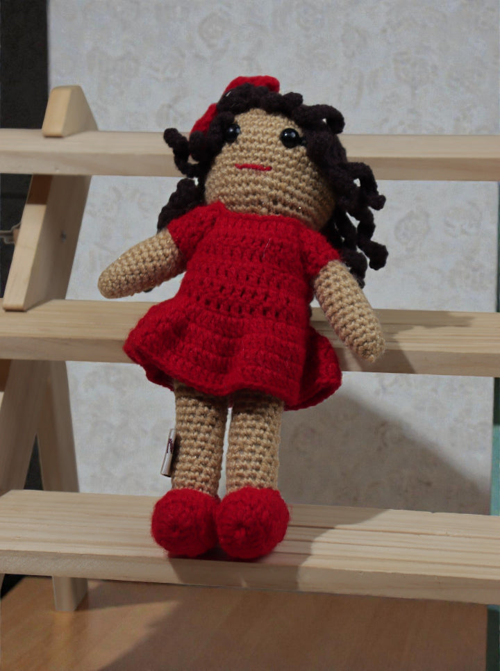 Handmade Crochet Bow Cut Doll