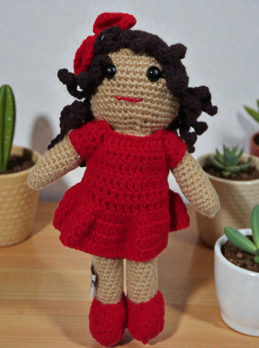 Handmade Crochet Bow Cut Doll
