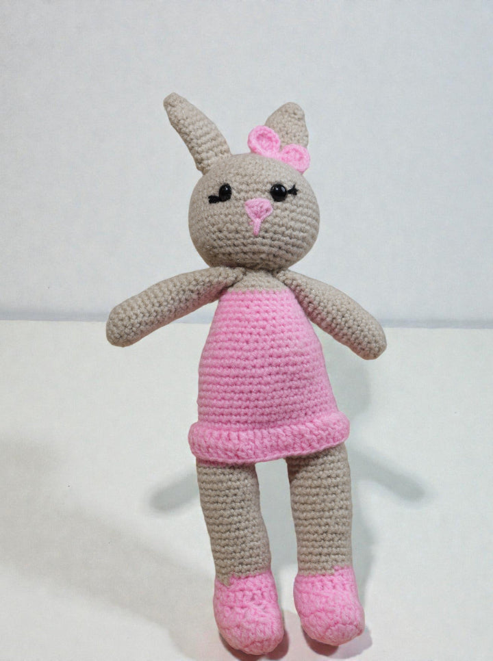 Handmade Crochet Girl Rabbit  – A Bundle of Cuteness (Pink Dress)