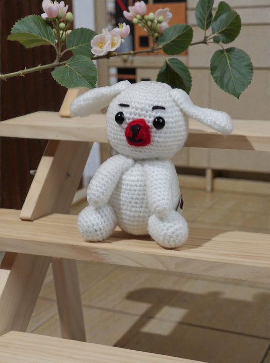 Handmade Crochet White Puppy