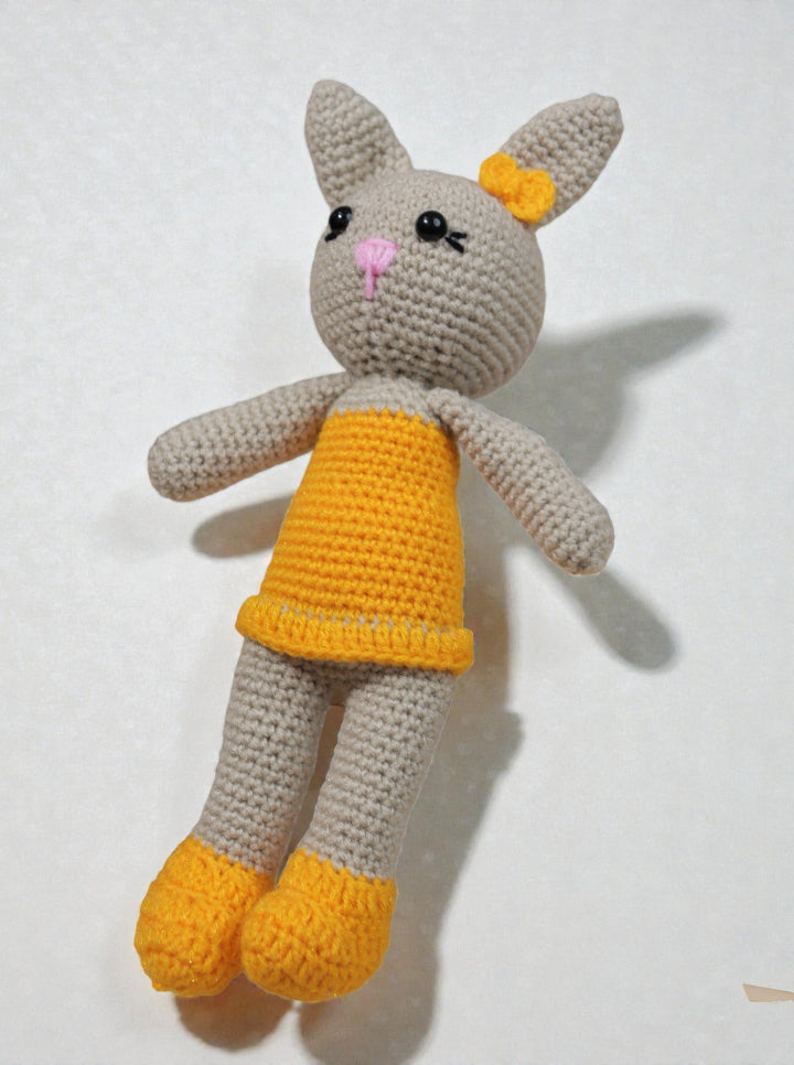 Handmade Crochet Yellow Rabbit Doll
