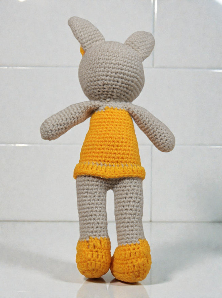 Handmade Crochet Yellow Rabbit Doll