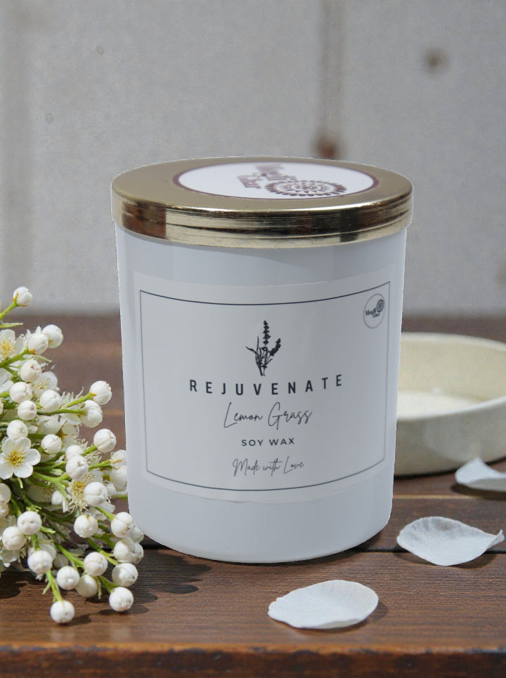 Handmade Soy Wax Fragrant Candle – Lemongrass (Fresh & Uplifting Collection)