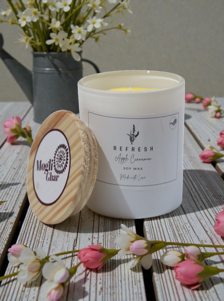 Handmade Soy Wax Fragrant Candle – Apple Cinnamon (Refresh Collection)