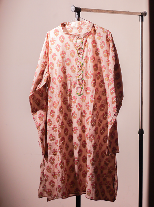 Handblock Printed Kurti – Elegant & Earthy Charm
