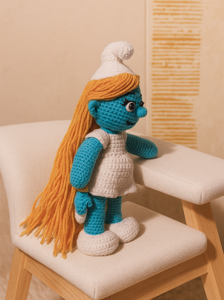 Handmade Crochet Smurfette – A Magical Blue Friend!