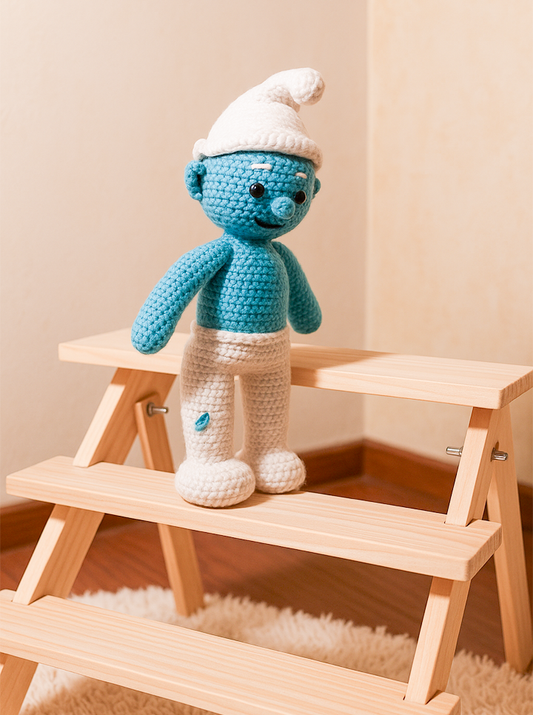 Handmade Crochet Smurf-Inspired Doll