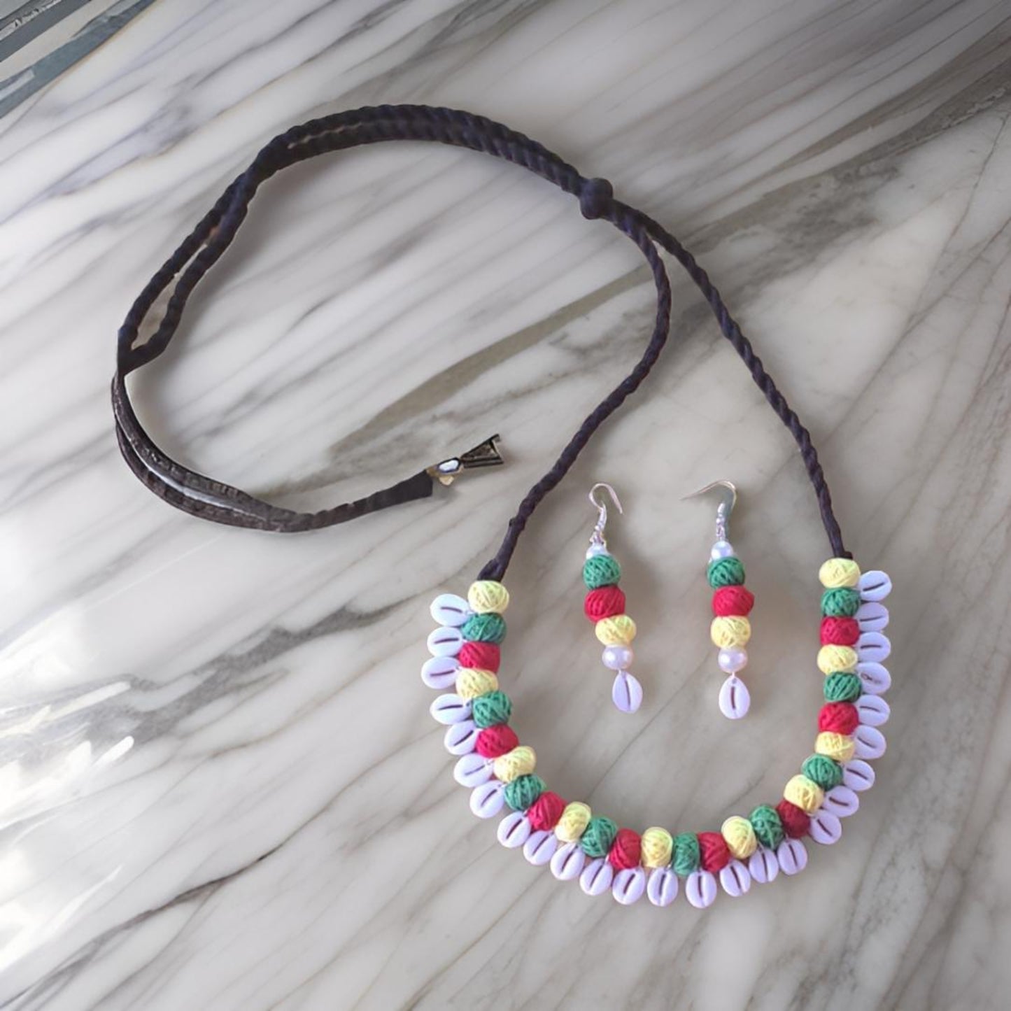 Handcrafted Shell Choker & Earrings Set