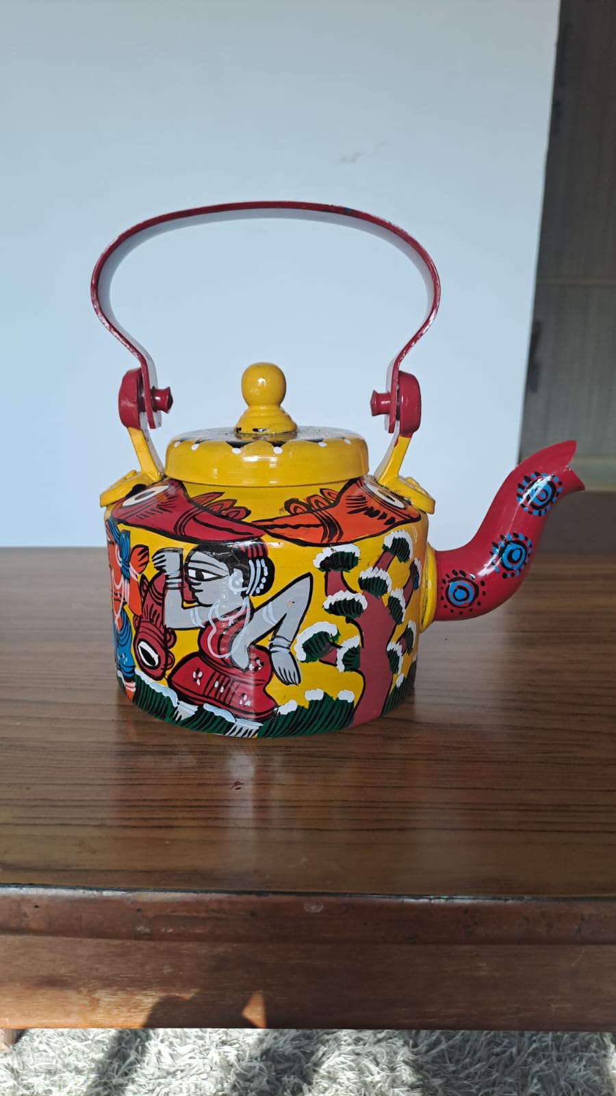 Hand-Painted Pattachitra Kettle – Traditional Folk Art Elegance