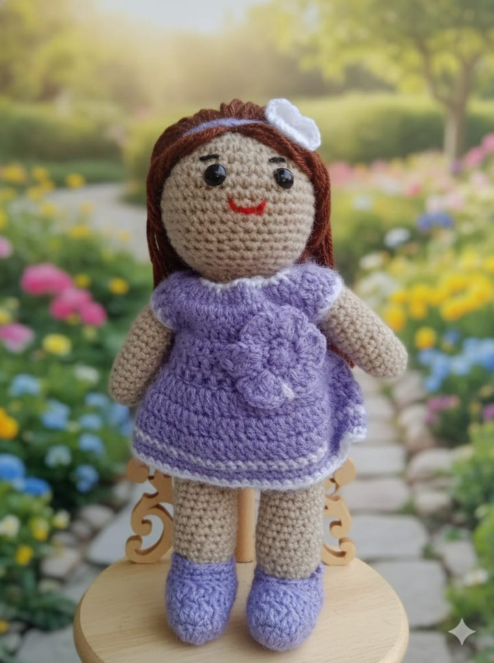 Handmade Purple Crochet Doll