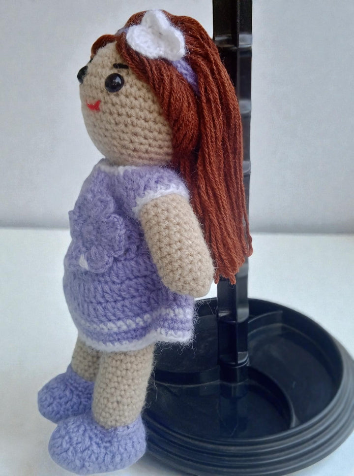 Handmade Purple Crochet Doll