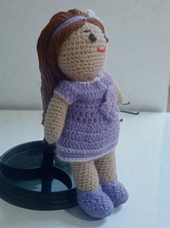 Handmade Purple Crochet Doll