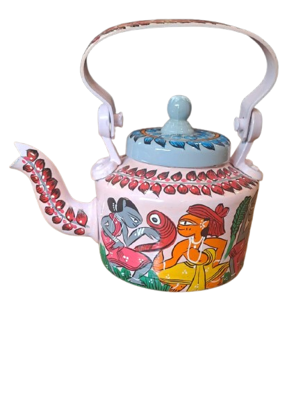 Hand-Painted Traditional Kettle – Folk Art Design