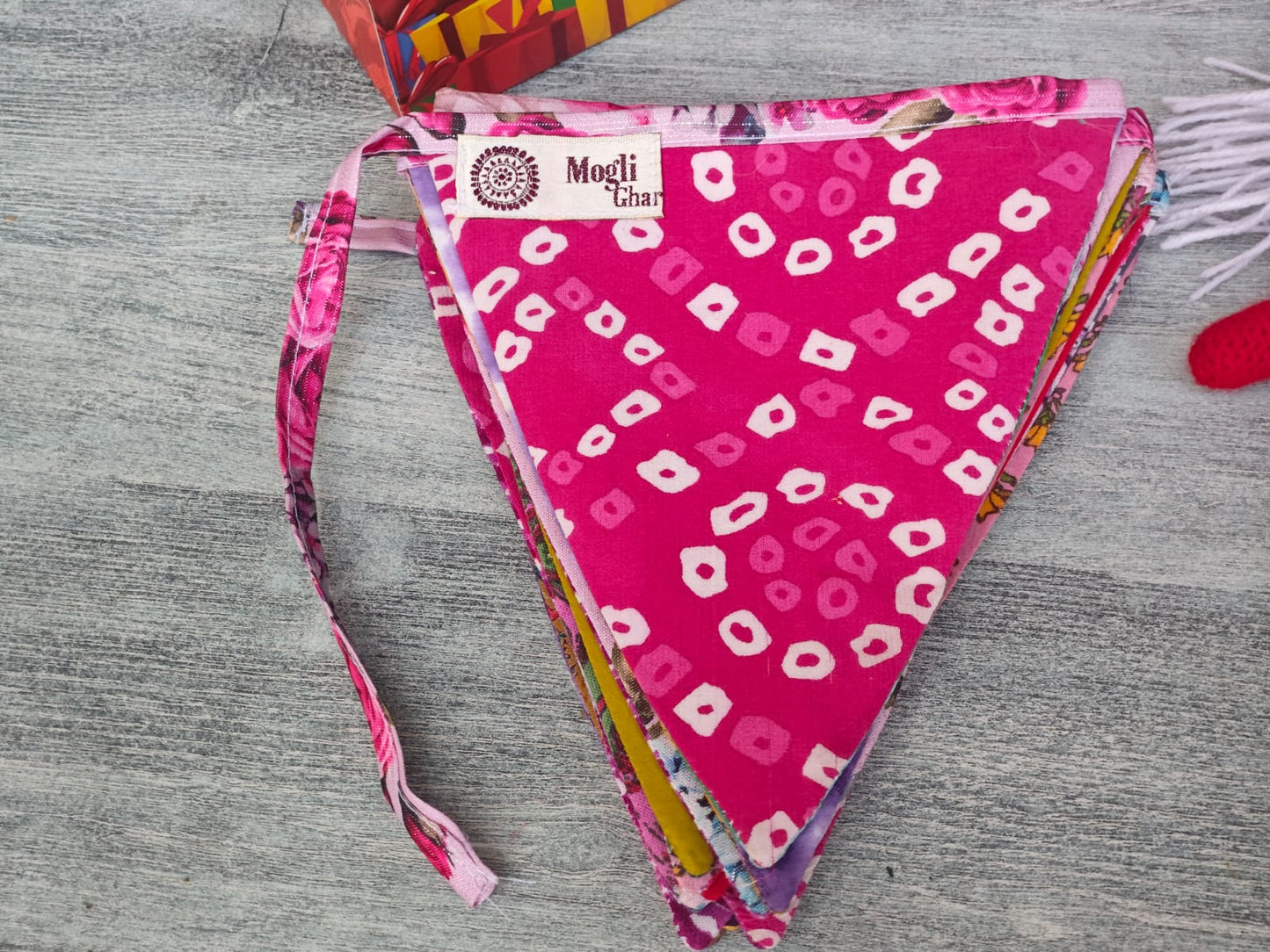 Handmade Christmas Celebration Hamper | Crochet Tree Decorations + Fabric Bunting + Christmas Cookies + Crochet Santa Doll | Premium Festive Gift Box