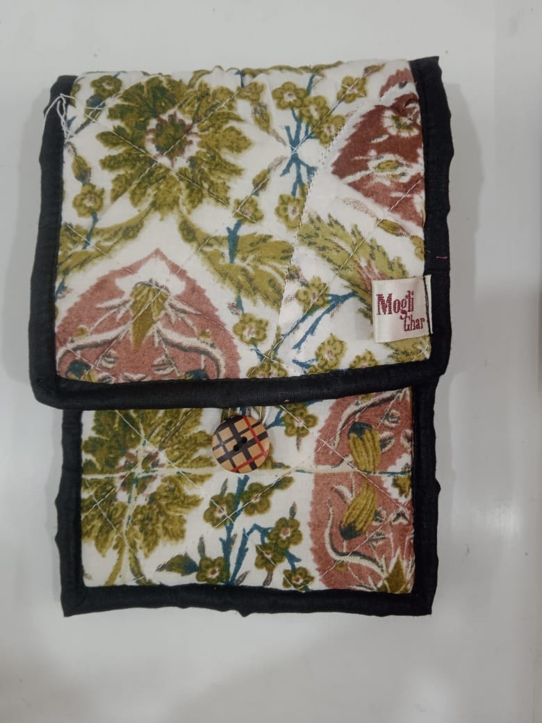 Handmade Quilted Fabric Mobile Cover with Button Closure