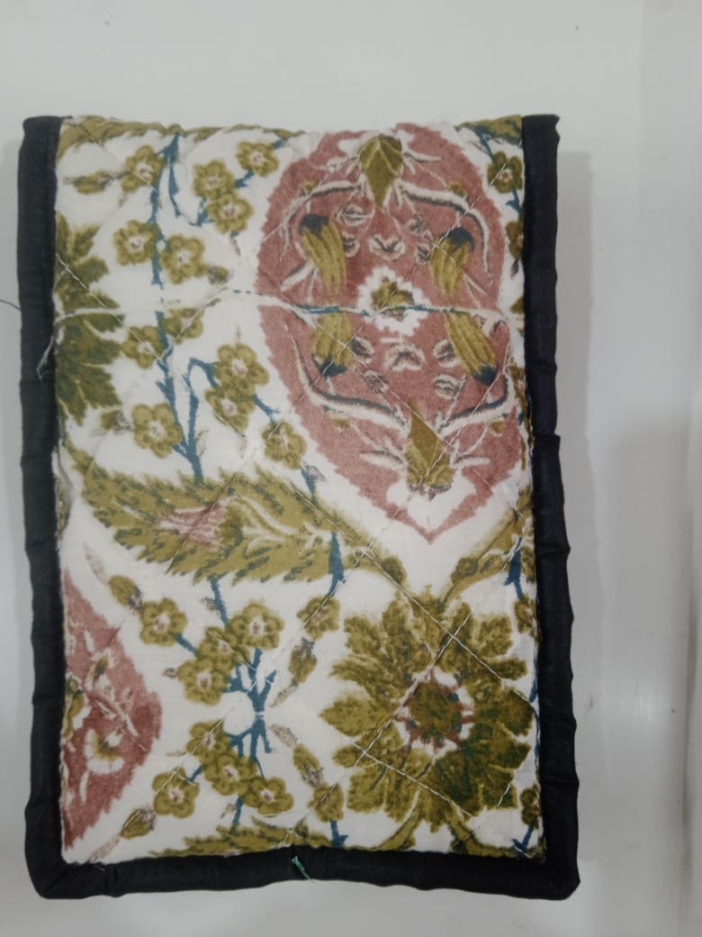 Handmade Quilted Fabric Mobile Cover with Button Closure