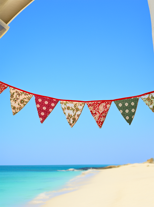 Handmade Fabric Bunting – Vintage Block Print Triangles