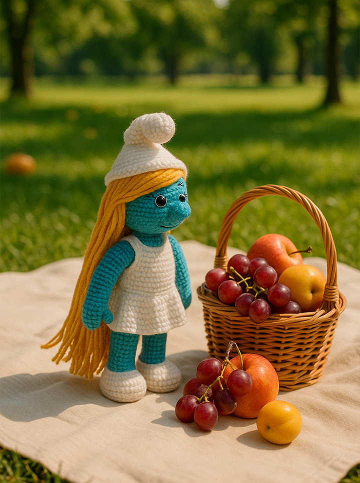 Handmade Crochet Smurfette – A Magical Blue Friend!