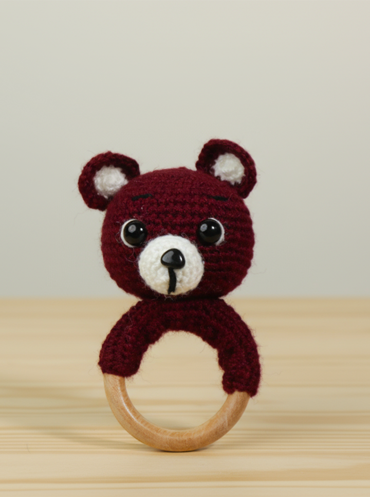Handmade Crochet Teddy Bear Rattle